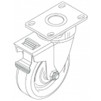 Caster W/Swivel Lock, EMG-32, Mini-32, 5" Wheel PC2075